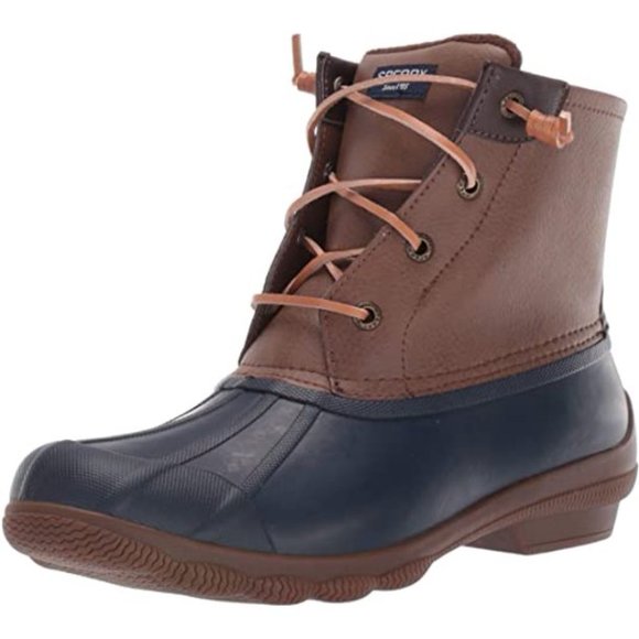 Sperry Women’s Syren Gulf Waterproof Lace Up Duck Boots Tan Navy, Size 10 - Picture 7 of 12